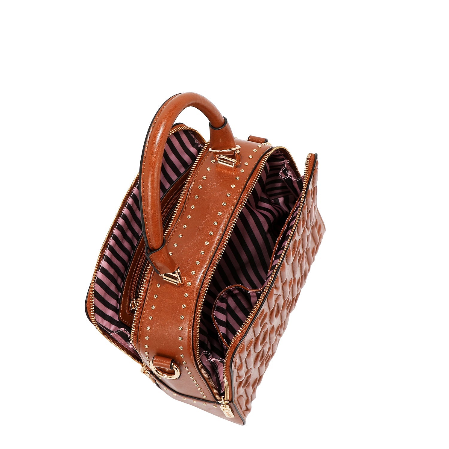 BOLSO DE MANO CUADRADO CON LOGOTIPO EN RELIEVE (OLIVA)
